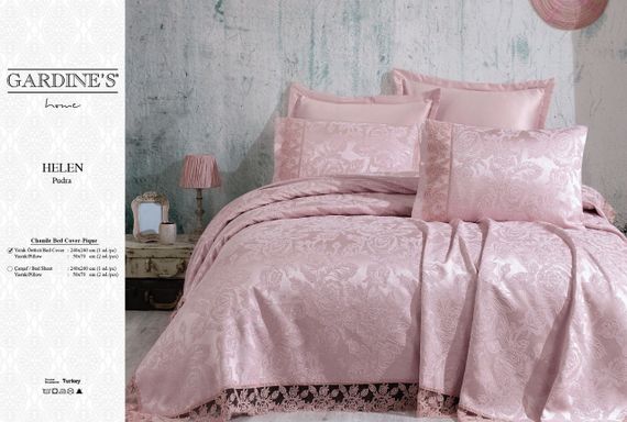 Покривало Gardines 240х260 см Helen пудрове