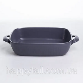 Форма для выпечки фарфоровая с ручками прямоугольная 23х17х5 см черный KS-644