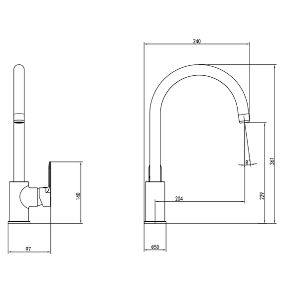Змішувач для кухні Corso RIVA DE-4B139C | Зображення 1