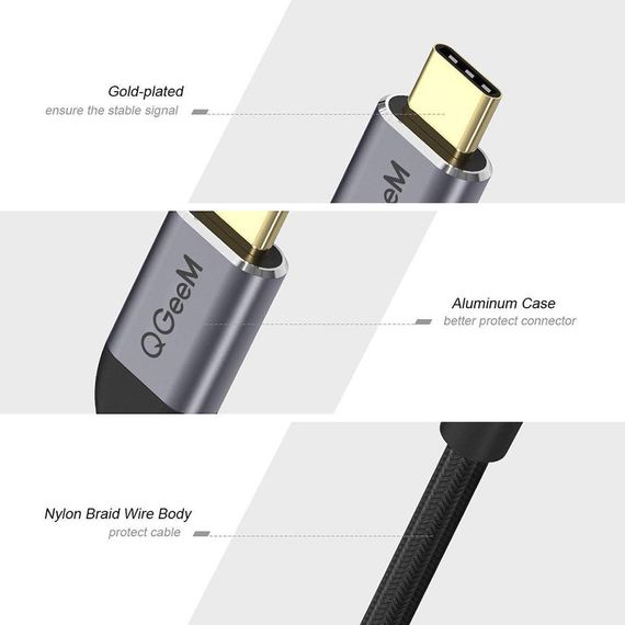 Адаптер USB C HDMI QGeeM  4K 30 Гц Type-c - HDMI для huawei mate 20 macBook pro ipad pro hdmi female | Зображення 3