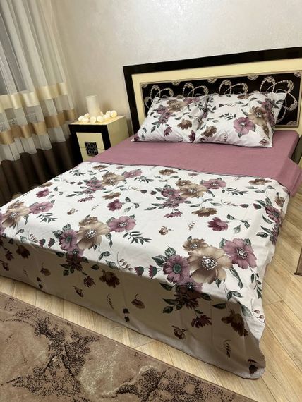 Комплект постельного белья Soft евро 200х220 см цветы Гибискус | Зображення 3