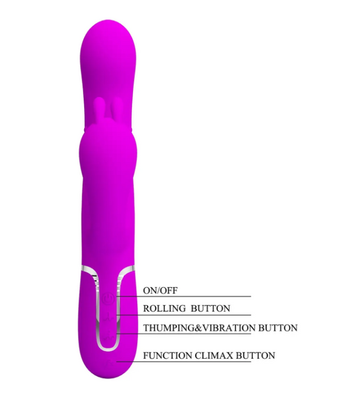 Вібромасажер з анальним і кліторальним стимулятором Pretty Love — Cammy Purple Twinkled Tenderness sexstyle | Зображення 14