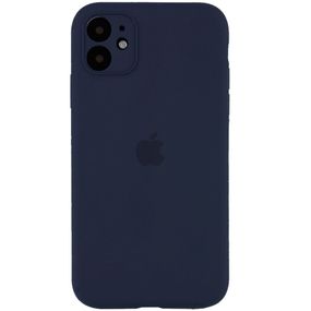 Чехол Silicone Case Full Camera Protective (AA) для Apple iPhone 12 (6.1") Темно-синий / Midnight blue