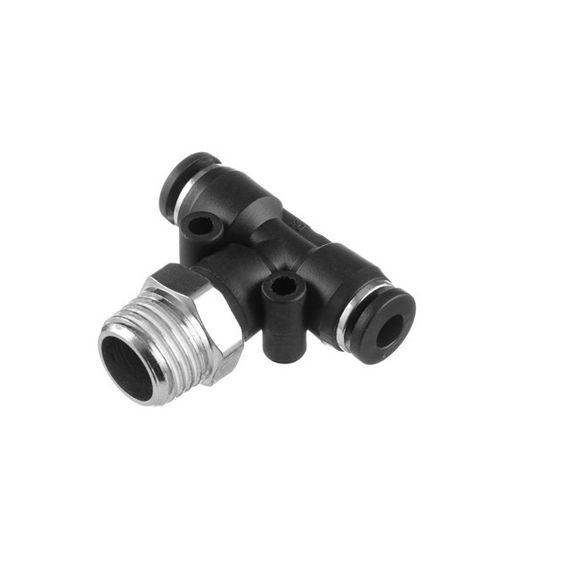 Цангове з'єднання Т-подібне для поліуретанових та ін. шлангів 4*4 мм, 1/4" зовн. різьба INTERTOOL PT-2350