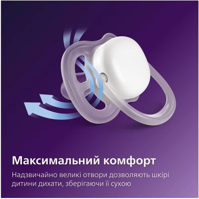 Пустышка Philips AVENT Ultra Air 6-18 місяців 2 шт зелено-бежева (SCF087/17) | Зображення 1