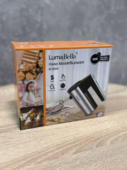 Міксер ручний Luma Bella B-2004 5 швидкостей + Turbo вінчики та гаки для тіста 300 Вт Серебристий | Зображення 5