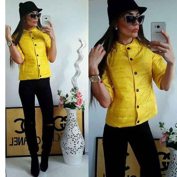 Куртка демі рукав 3/4, арт.203, колір жовтий