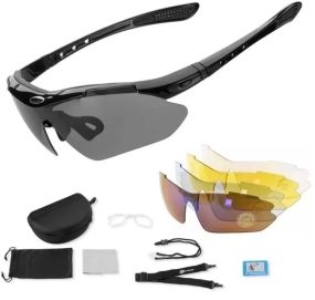 тактичні окуляри чорні  Polarized 5 лінз