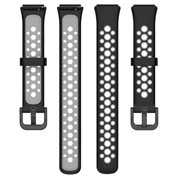 Силиконовый ремешок Primolux Perfor Classic для фитнес браслета Huawei Band 7 - Black&Grey | Зображення 4
