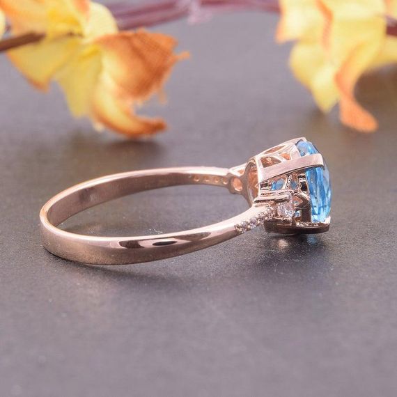 Кольцо из красного золота с топазом 21.5 | Зображення 1