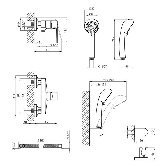 Змішувач для душа Kroner KRM Eifel - C050 (CV023610) | Зображення 1
