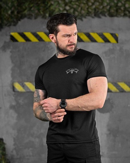 Тактична футболка з відведенням поту Дрон чорна ДЛ6508 | Зображення 2