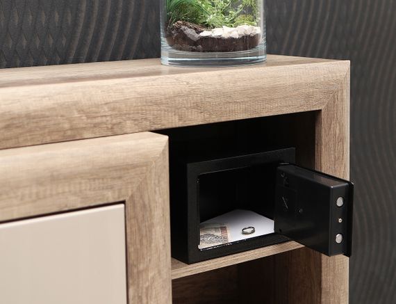 🛡 Електронний сейф з кодовим замком і ключем, чорний, 23×17,5×17 см | Зображення 7