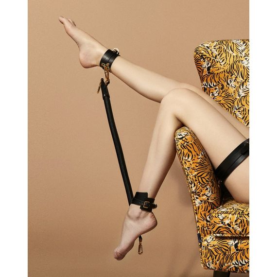 Поножи кожанные со вставками позолоты Ankle Cuffs UPKO size L sexstyle | Зображення 8