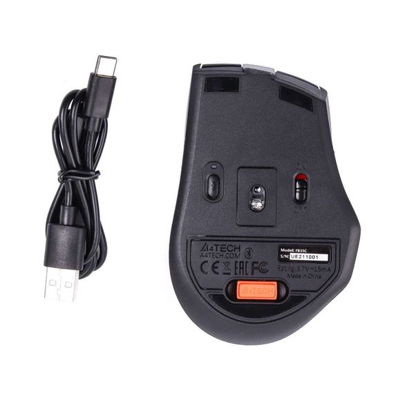 Миша бездротова A4Tech Fstyler FB35C (Smoky Grey), BT, USB, колір димчасто-сірий | Зображення 3
