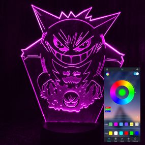 Акриловый светильник-ночник управление с телефона Покемон Генгар tty-n001247