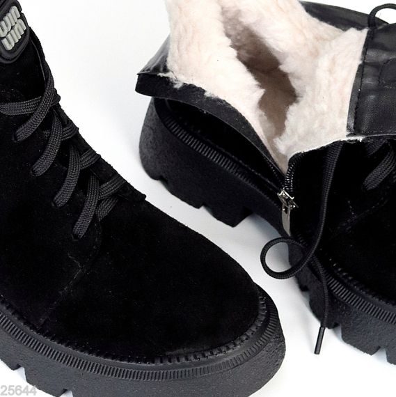 Круті чорні замшеві зимові черевики натуральна замша | Зображення 2