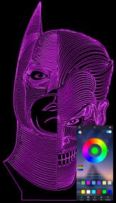 Акриловий світильник-нічник керування з телефона Бетмен Джокер tty-n000744