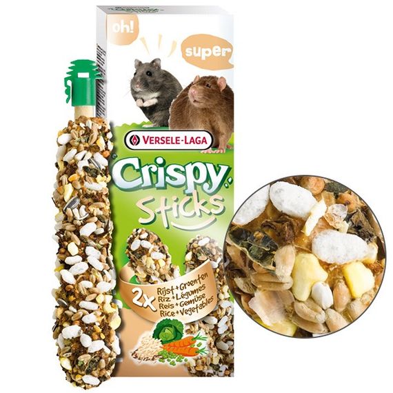 Лакомство для хомяков, крыс, мышей Versele-Laga Crispy Sticks Rice & Vegetables, 2 шт х 55 гр