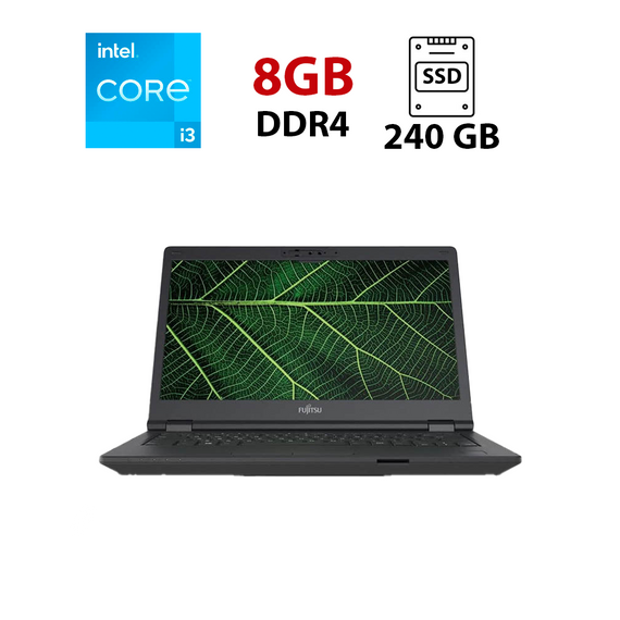 Ноутбук Fujitsu LifeBook E5411 / 14" (1920x1080) IPS / Intel Core i3-1115G4 (2 (4) ядра по 1.7 - 4.1 GHz) / 8 GB DDR4 / 240 GB SSD / Intel UHD Graphics / WebCam б/в