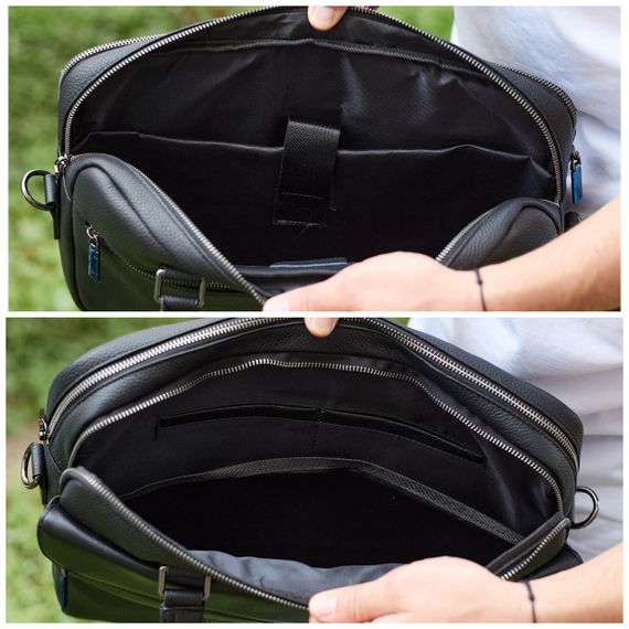 Чоловіча ділова сумка зі шкіри 39х29х10, класичний портфель для ноутбука та офісу, сумочка для студента, чорний | Зображення 5