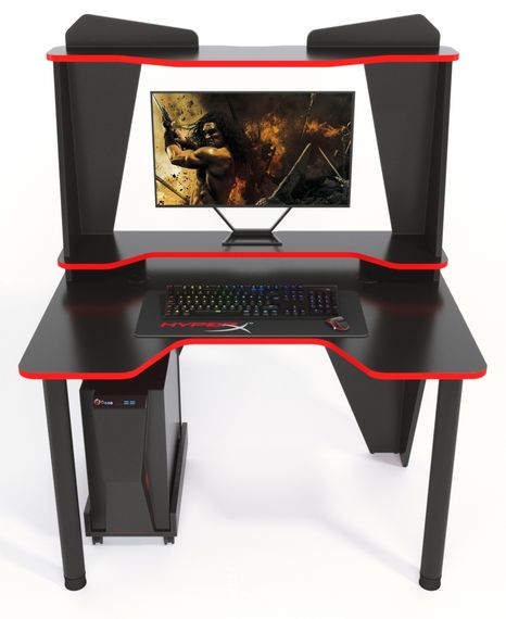 Стол геймерский ZEUS IVAR-3 черныйкрасный | Зображення 3