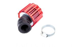 Фільтр повітряний мото  нульовик Ø28/40mm, 45* (дзвін, червоний, прозорий)
