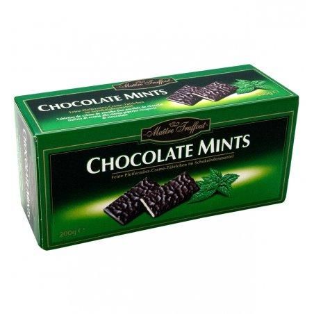 Мятные шоколадные конфеты Chocolate Mints, 200г,  черный шоколад с мятой Maitre truffout chocolate mints