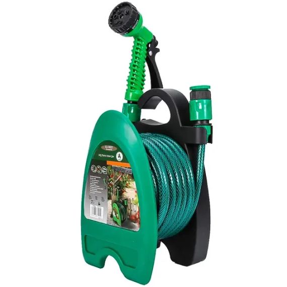 Набір поливальний шланг BlueBird 15м на котушці пістолет з розпилювачем 7-ми режимний