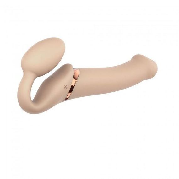 Безремінний страпон з вібрацією Strap-On-Me Vibrating Flesh L, діаметр 3,7 см, пульт ДК, регульовани Sex Aura | Зображення 1