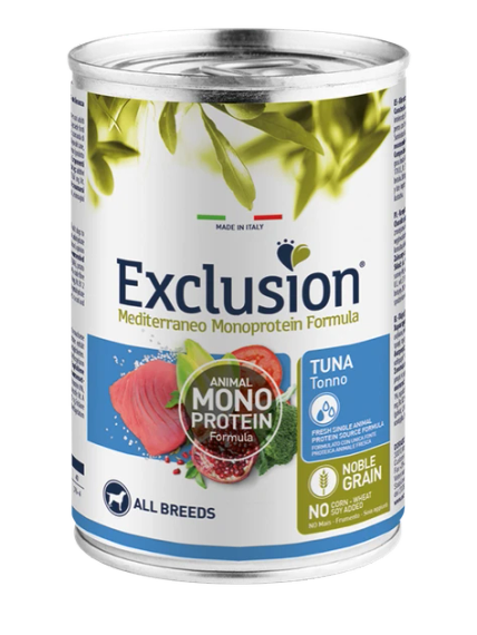 Повнораціонний вологий корм Exclusion Adult Tuna All Breeds з тунцем для дорослих собак всіх порід 400 г консерва