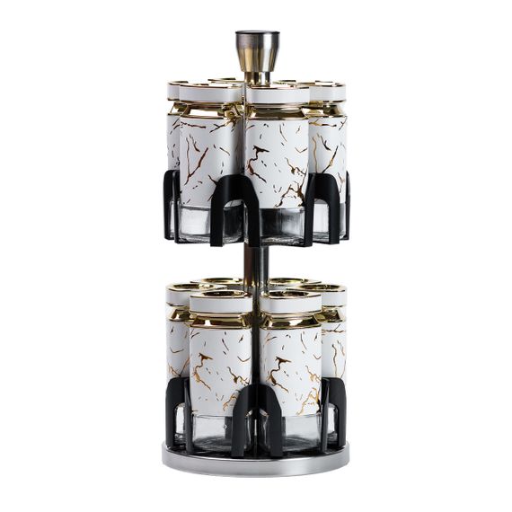 Набор для специй на подставке карусель12 баночек по 120 мл HP1333 | Зображення 1