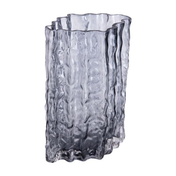 Скляна ваза, ліпний декор, прямокутна, 14,5 x 11 x 21 см. | Зображення 2