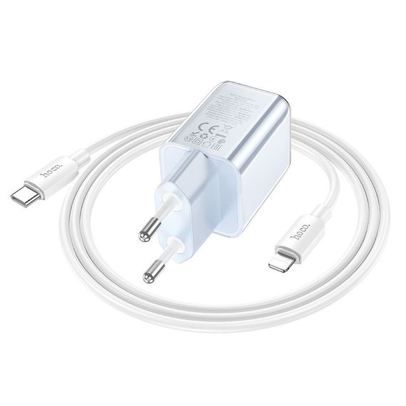 СЗУ Hoco N46 Glorious PD20W+QC3.0 (1USB-A/1C) + Type-C to Lightning | Зображення 2