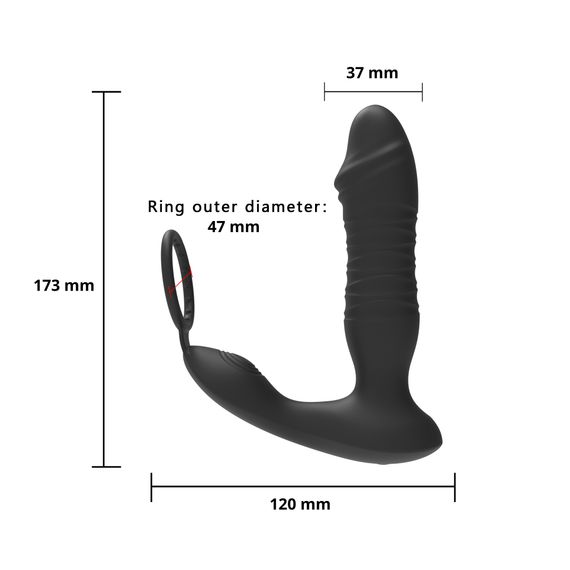 Масажер простати - Erospace Men’s Play Thrusting Prostate Massager APP Controlled B5 | Зображення 7