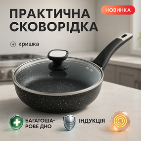 Сковорода с алюминиевым корпусом UNIQUE, Долговечные сковородки, Сковорода кухонная для кухни GB-36