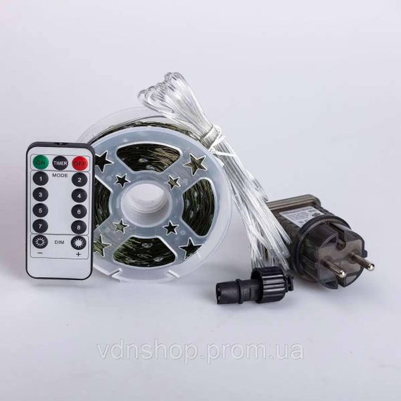 Гірлянда роса на пульті 100 метрів на 1000 led світлодіодів крапля на зеленому дроті синя 1000L100MGBL | Зображення 9