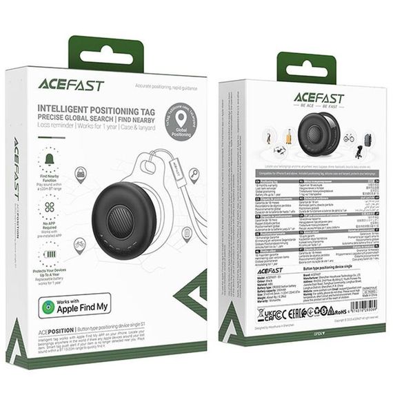 Трекер Acefast S1 Findy Black | Зображення 1