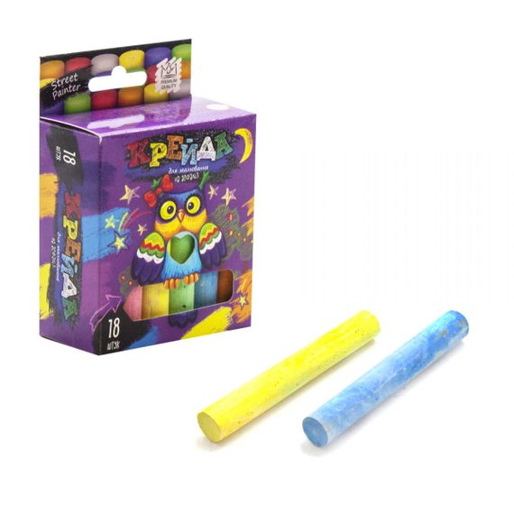 Мелки для рисования на асфальте тонкая 18 штук MEL-02-04U (Danko Toys) (4823102802688)