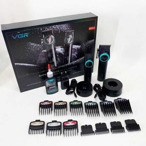 Набір VGR 2 в 1 V-001 V-977 BLACK, акумуляторна машинка для стрижки та триммер. Колір: чорний | Зображення 7