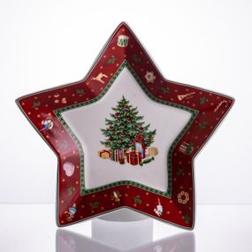 Сервірувальне новорічне блюдо для закусок Christmas 25,5 (см) з порцеляни HP-SDHK-19