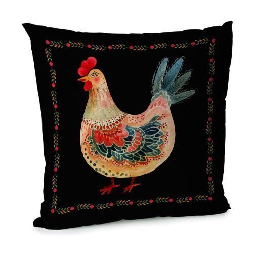 Подушка диванна з оксамиту Курочка 45x45 см (45BP_25F005)