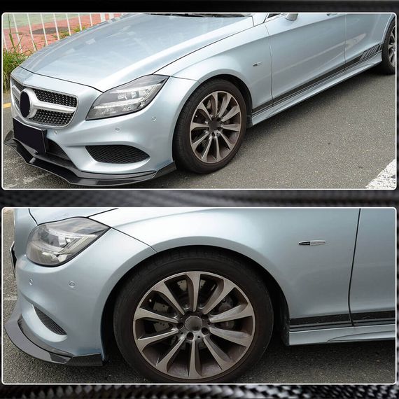Накладка на передній бампер Lip (для Base SD 2015-2018, Карбон) для Mercedes CLS C218 рр | Зображення 3