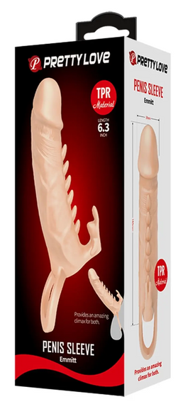 Подовжувальна насадка (подовжує на 4 см) PREETTY LOVE — Penis Sleeve Emmitt Sex Aura | Зображення 9