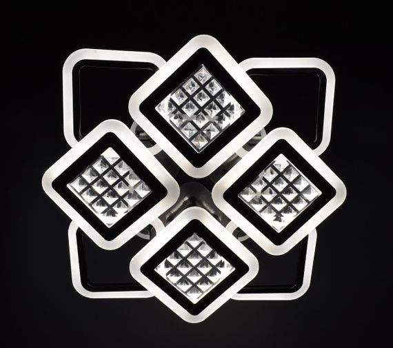 Люстра світлодіодна стельова LED світильник для квартири на стелю лед з пультом 26122 Чорний 11х54х62 см. | Зображення 3