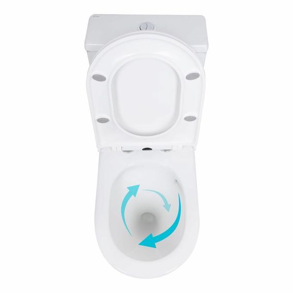 Унітаз-моноблок підлоговий Qtap Kolibri Ultra Quiet безобідковий з сидінням Soft-close WHITE QT10226380W | Зображення 4