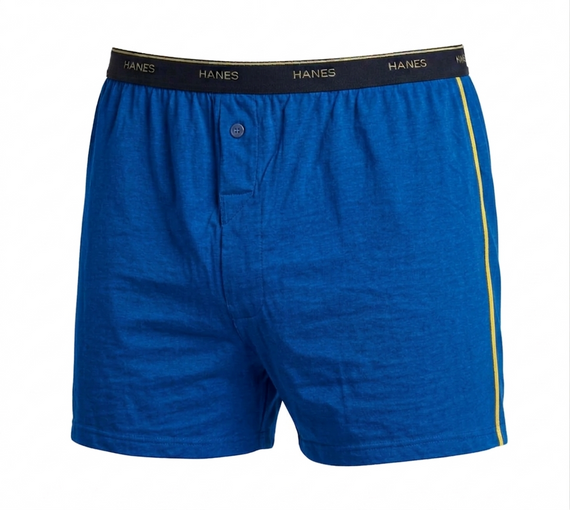 Набір чоловічих трусів сімейних-боксерів Hanes Comfort Flex 4 шт в наборі, розмір 2XL, сині, зелені, сірі, світло-сірі | Зображення 4