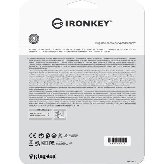 USB флеш накопичувач Kingston 64GB IronKey Vault Privacy 50 Blue USB 3.2 (IKVP50/64GB) | Зображення 5