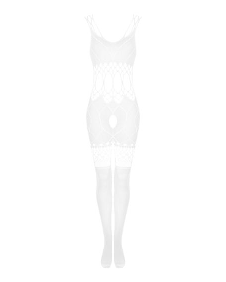 Сітчастий бодістокінг з імітацією топа та шортів Obsessive Bodystocking G330 S/M/L, white, з доступо | Зображення 4