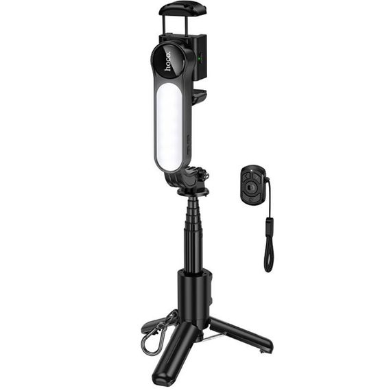 Монопод для селфі Hoco K90 Support axis smart+light Black | Зображення 6